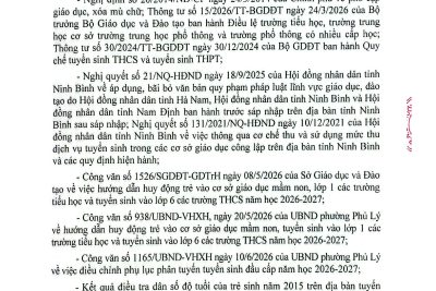 Kế hoạch tuyển sinh lớp 6 năm học 2026-2027